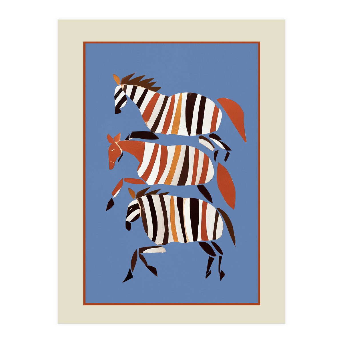 Striped Running Horses (Print Only)