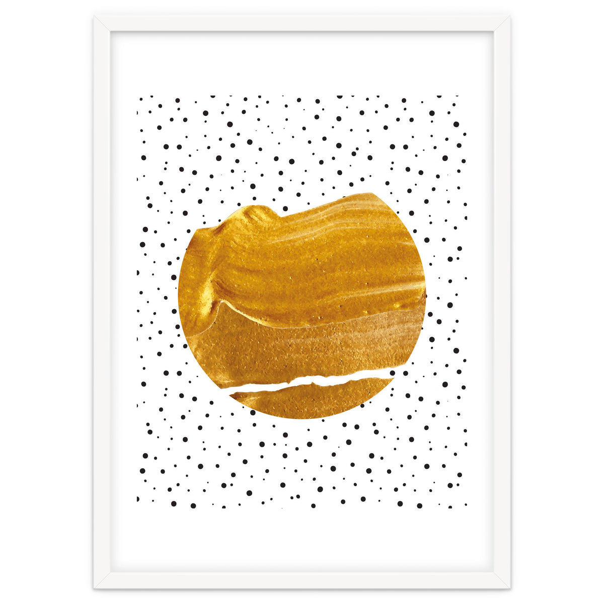 Stay Gold | Abstract Geometric Painting | Polka Dots Quirky Eclectic | Modern Boho Luxe