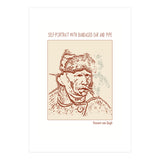 Self Portrait With Bandaged Ear And Pipe – Vincent Van Gogh (Print Only) thumbnail