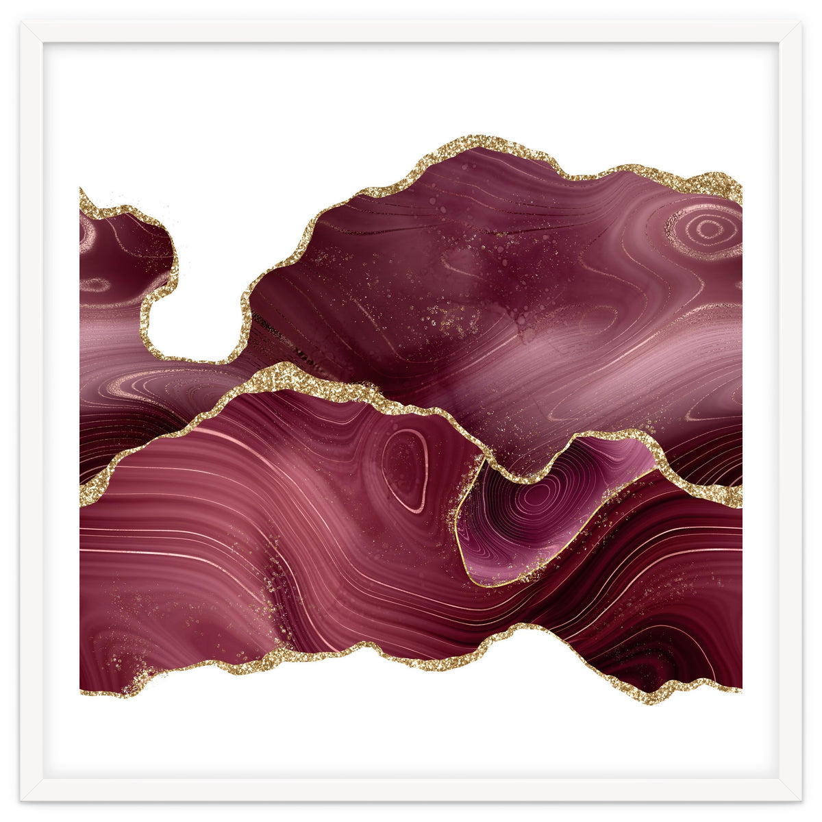 Burgundy & Gold Glitter Agate Texture 08