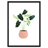 Home Plant | Ceramic Botanical Planter Illustration | Minimal Bohemian Watercolor Painting Polka Dot thumbnail