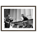 Conductor Herbert von Karajan rehearsing with Nathan Milstein in Lucerne, Switzerland. Lucerne,1957. thumbnail