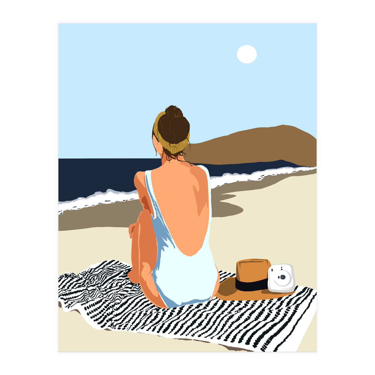 No Posting, No Liking, Just Living, Solitude Solo Woman Travel, Boss Lady Beach Ocean Sea, Summer Tan Bohemian (Print Only)