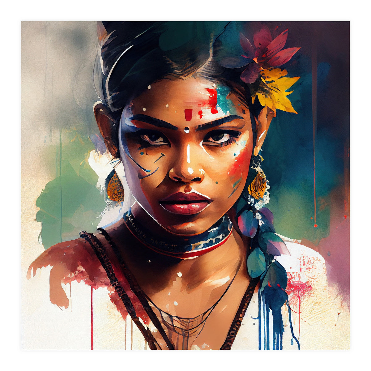 Festival Bloom Hindu Portrait (Print Only)