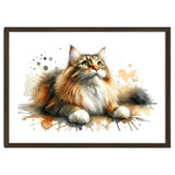 Majestic Cat With Watercolor Splashes thumbnail