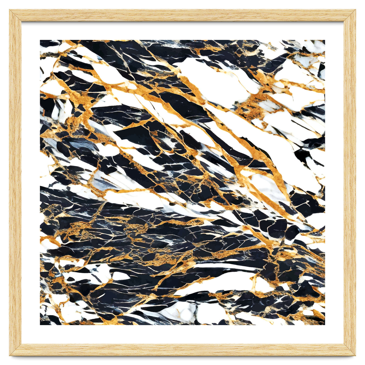 Painted Black Gold & White Marble, Luxe Exotic Eclectic Texture Pattern, Precious Stones Painting