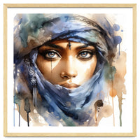 Blue Veil Tuareg Woman Portrait