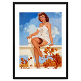 Beautiful Pinup Girl Posing On A Fence thumbnail