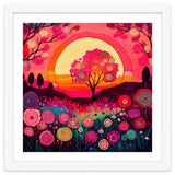 Folk Sunset Blossoming Tree thumbnail