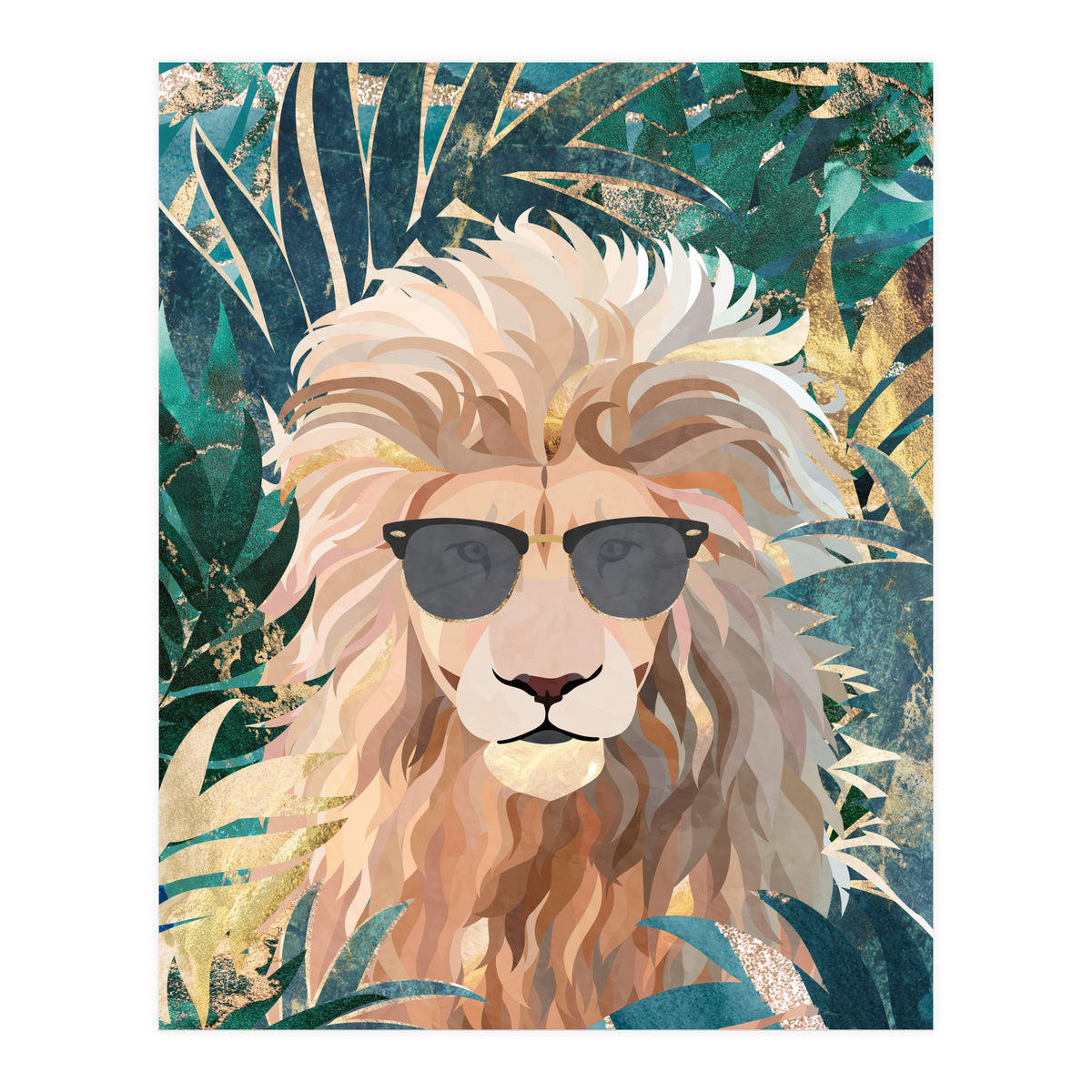 Lion Jungle wearing sunglasses (Print Only)