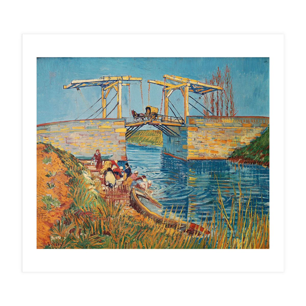 Drawbridge at Arles with a group of washerwomen (pont de Langlois, Arles, France). (Print Only)