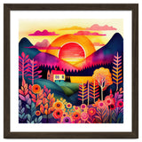 Folk Sunset Over Mountain Lake thumbnail