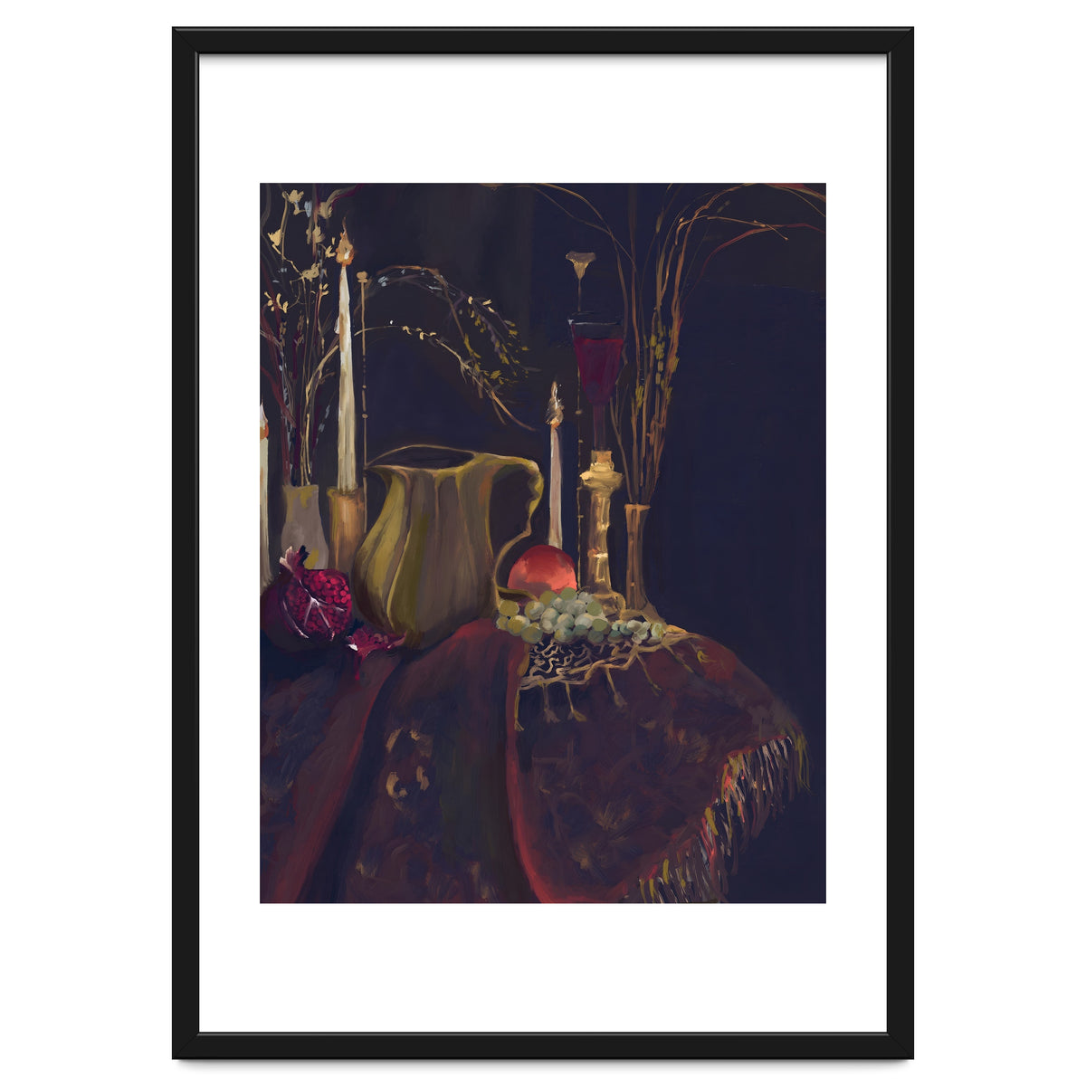 Dark Baroque Table still life moody still life oils