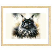 Majestic Long Haired Cat Portrait