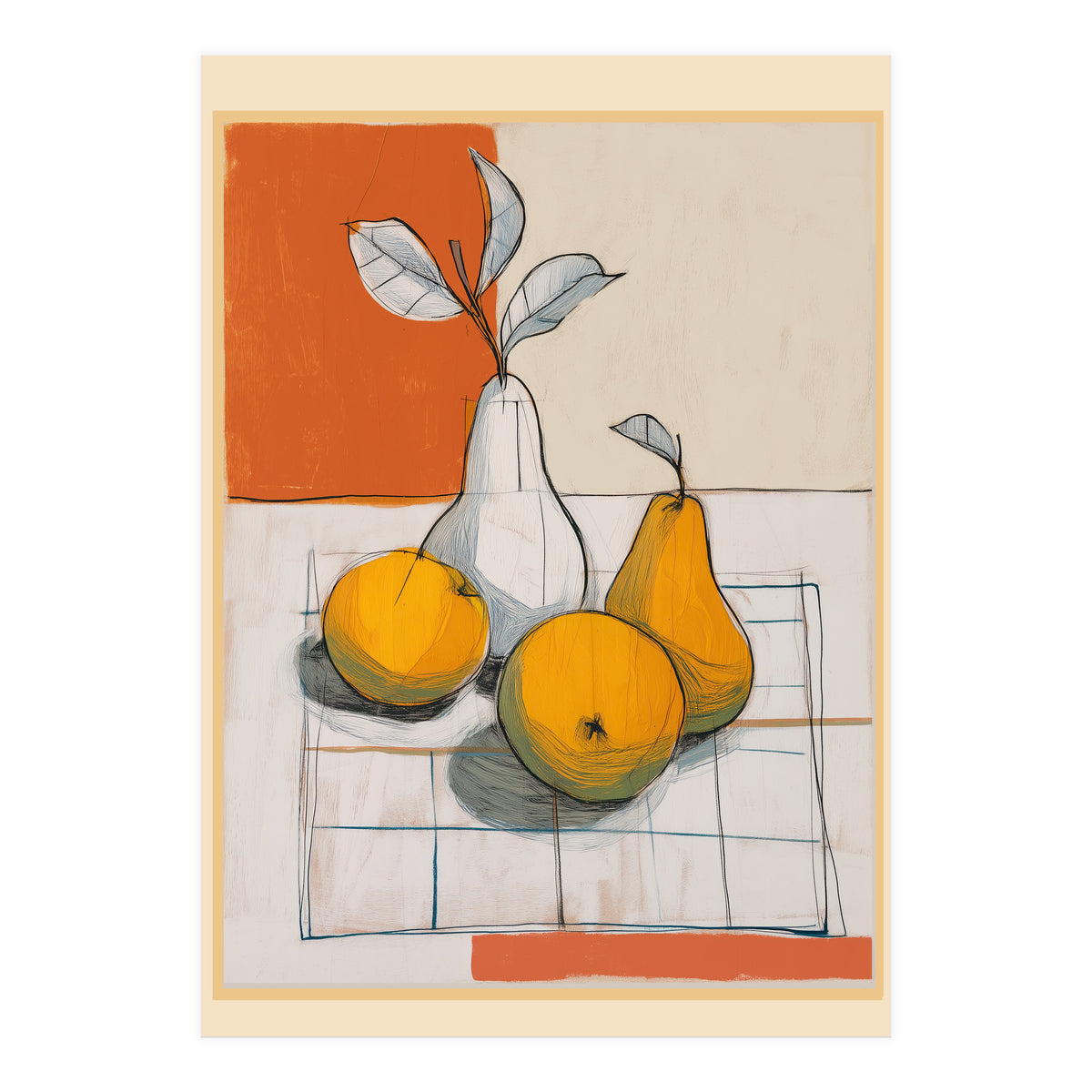 Modern Pear Still Life (Print Only)