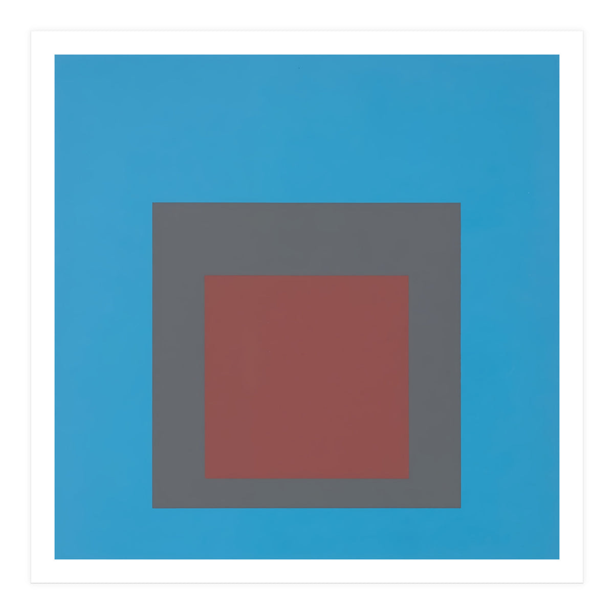 JOSEF ALBERS - HOMAGE TO THE SQUARE, BLUE, DARK RED  (Print Only)