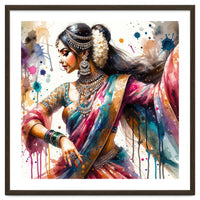 Hindu Woman Dancer With Jewelry And Sari