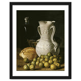 Luis Egidio Meléndez: 'Still Life with Small Pears, Bread, White Pitcher, Glass Bottle, and.., 1760. thumbnail