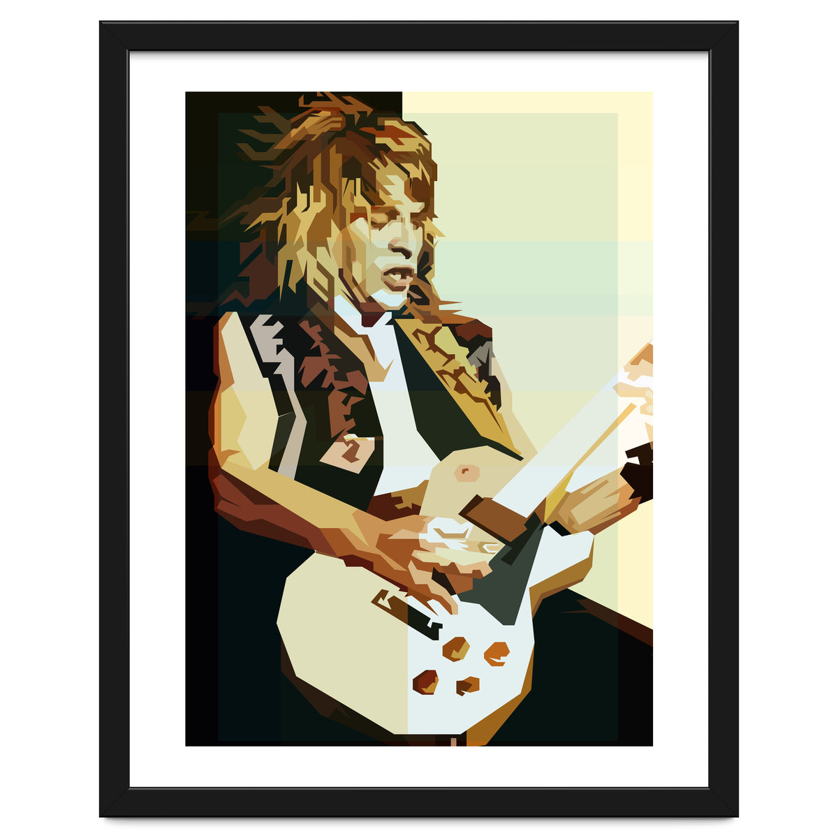 Randy Rhoads Metal Guitarist Retro Illustration