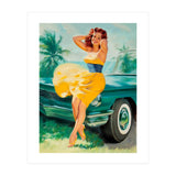 Pinup Girl Posing In Front Of The Car (Print Only) thumbnail