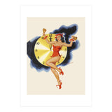 Pinup Girl Celebrating New Year (Print Only) thumbnail