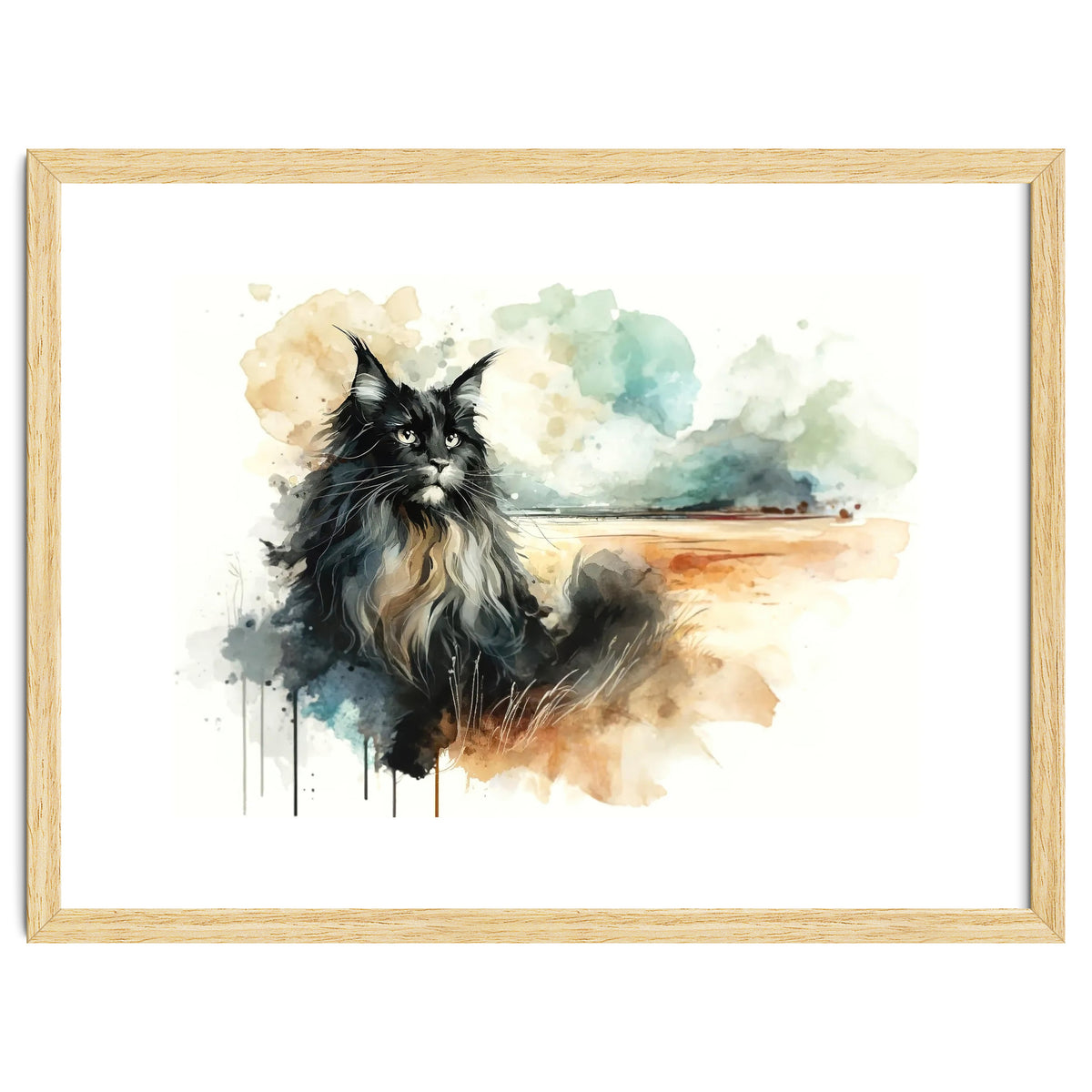 Majestic Cat In Coastal Landscape