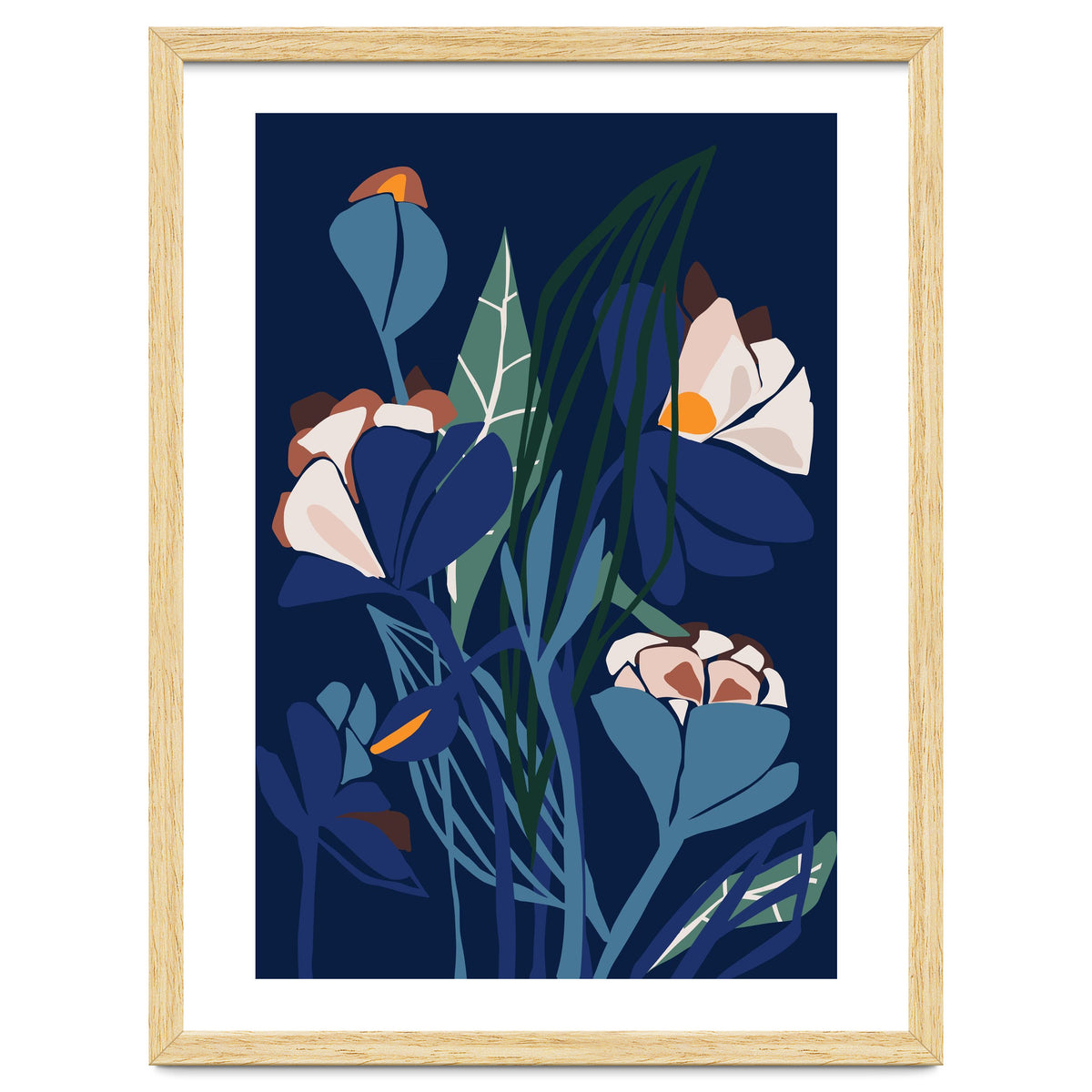 Florals At Night – Modern Illustration