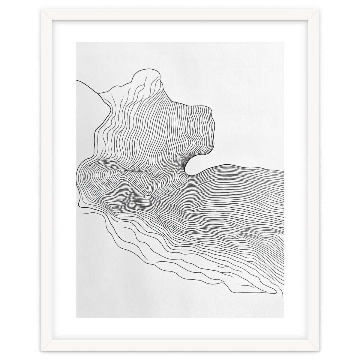 Abstract Black And White Organic Flowing Lines Pattern