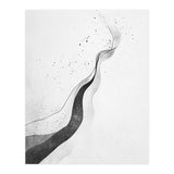 Abstract Black And White Ink Flowing Lines With Splatter (Print Only) thumbnail