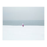 A walking woman in the winter snow beach (Print Only) thumbnail