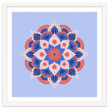 Mandala flower - blue and coral thumbnail
