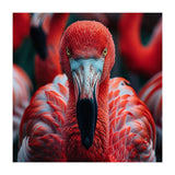Close Up Flamingo Head With Bright Red Feathers (Print Only) thumbnail