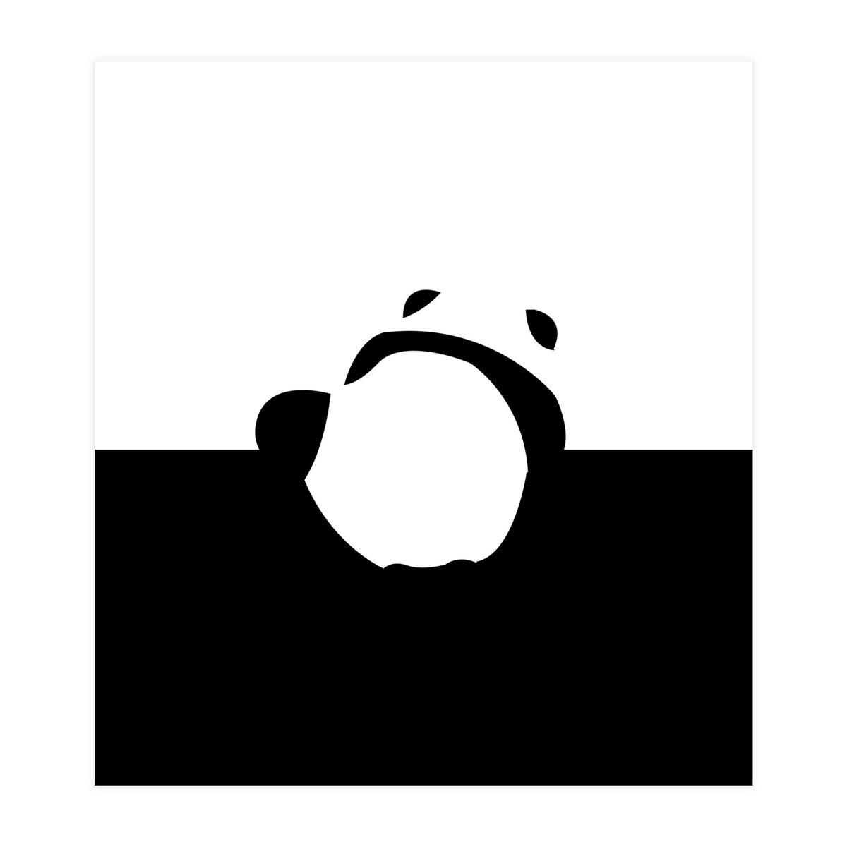 Find Your Feet, Panda Abstract Monochromatic Black & White, Wildlife Animals Cute Eclectic Bohemian Pets (Print Only)