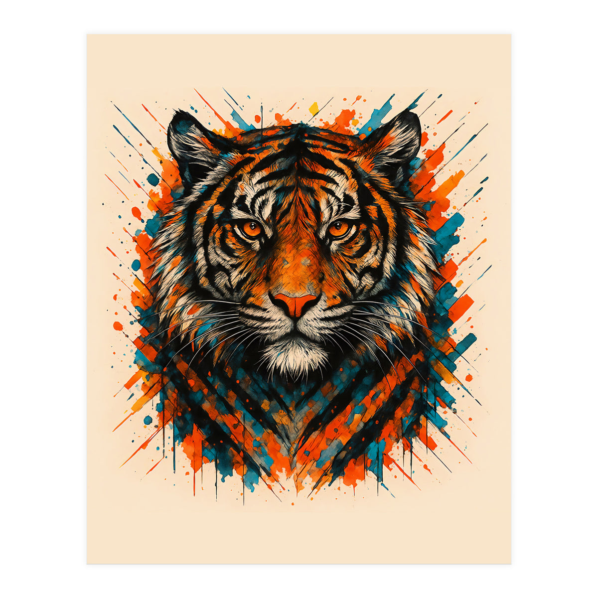 Tiger Animal Watercolor (Print Only)