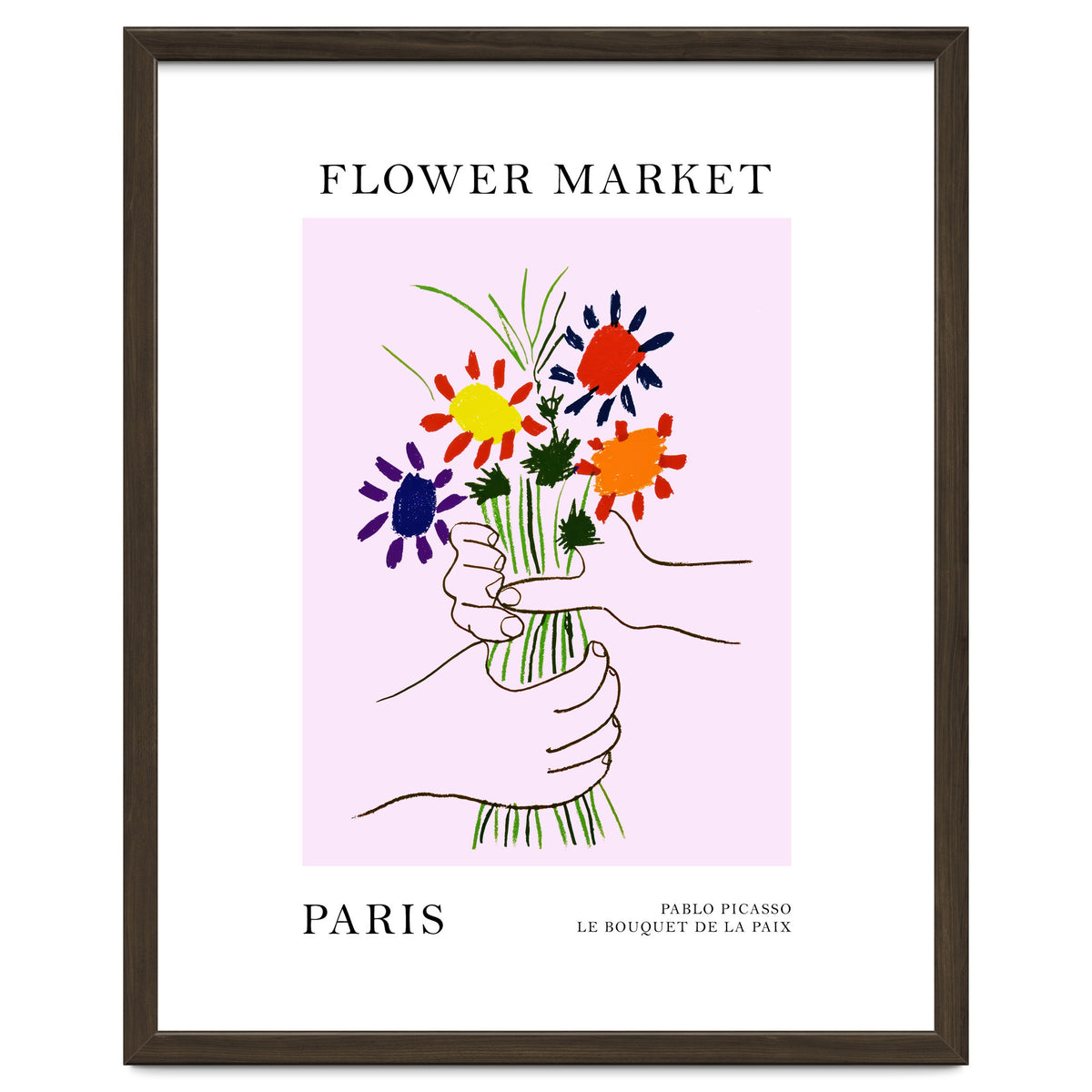 Paris Flower Market Picasso Style Art