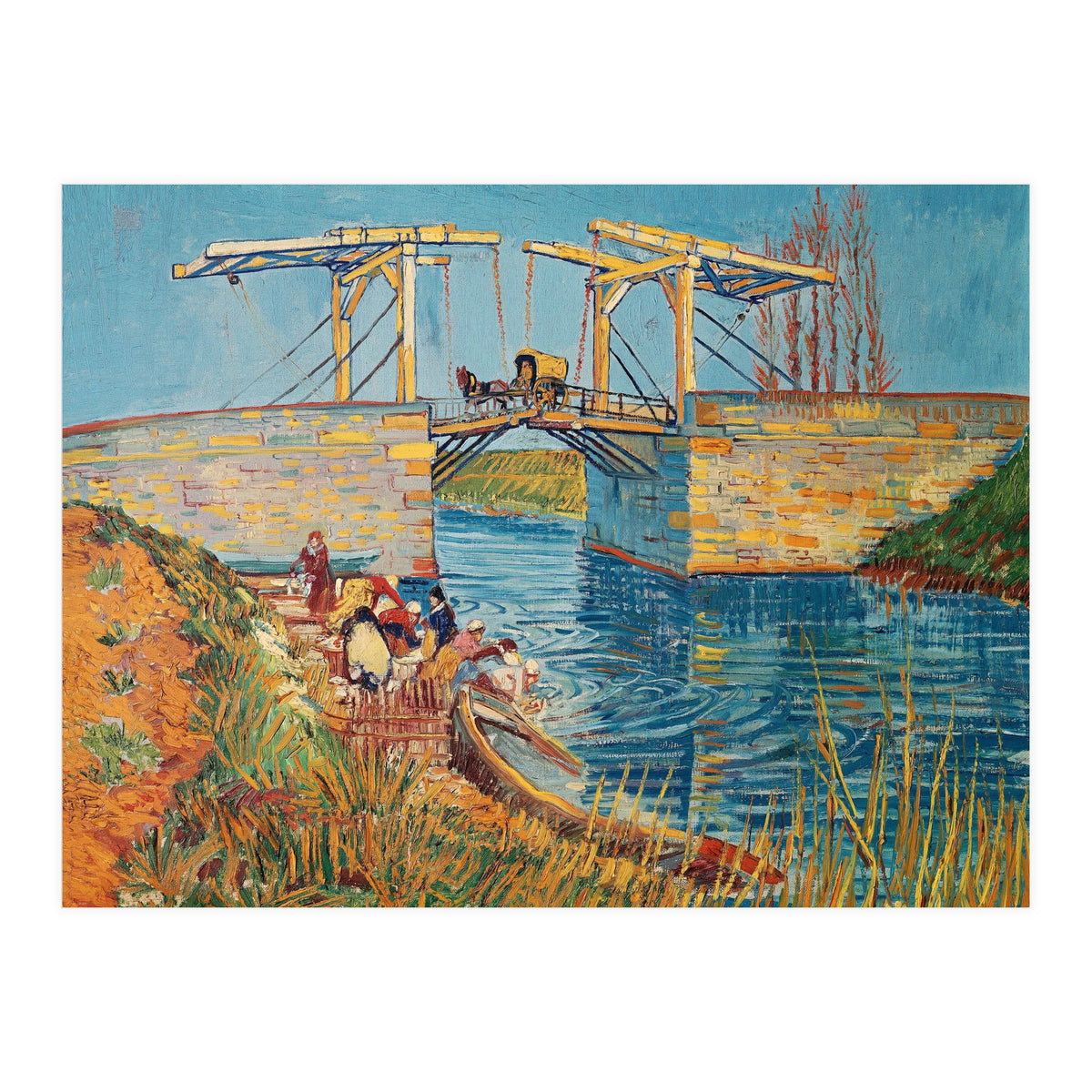 Drawbridge at Arles with a group of washerwomen (pont de Langlois, Arles, France). (Print Only)