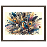 Kingfisher And Songbirds In Peacock Feathers thumbnail