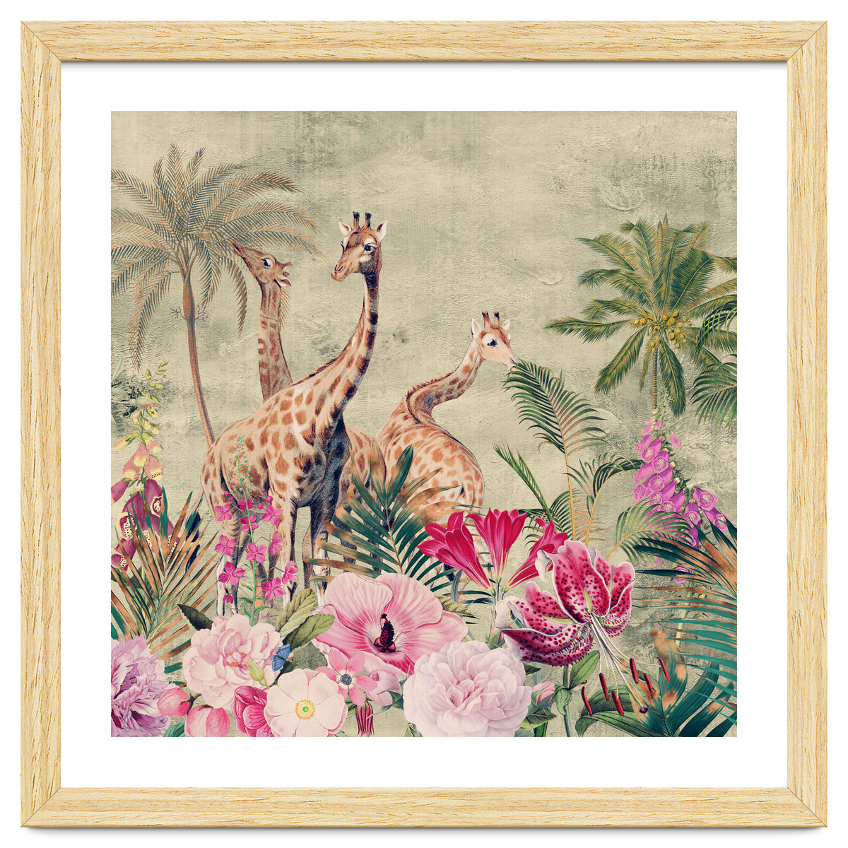 Exotic Vintage African Flower Safari