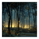 Enchanted Midnight Forest with Glowing Fireflies (Print Only) thumbnail