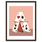 A House Made Of Cards, Relationship Concept Painting, Illustration Playing Cards, Spade Heart Eclectic Bohemian Contemporary thumbnail