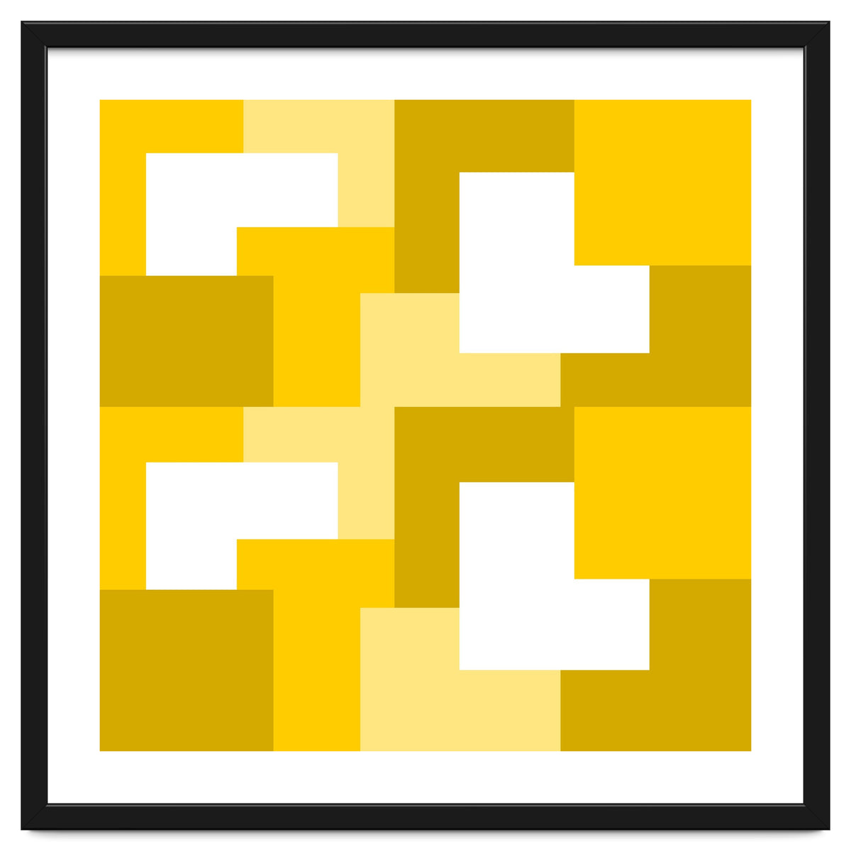 Yellow Abstract Square Tiles Pattern