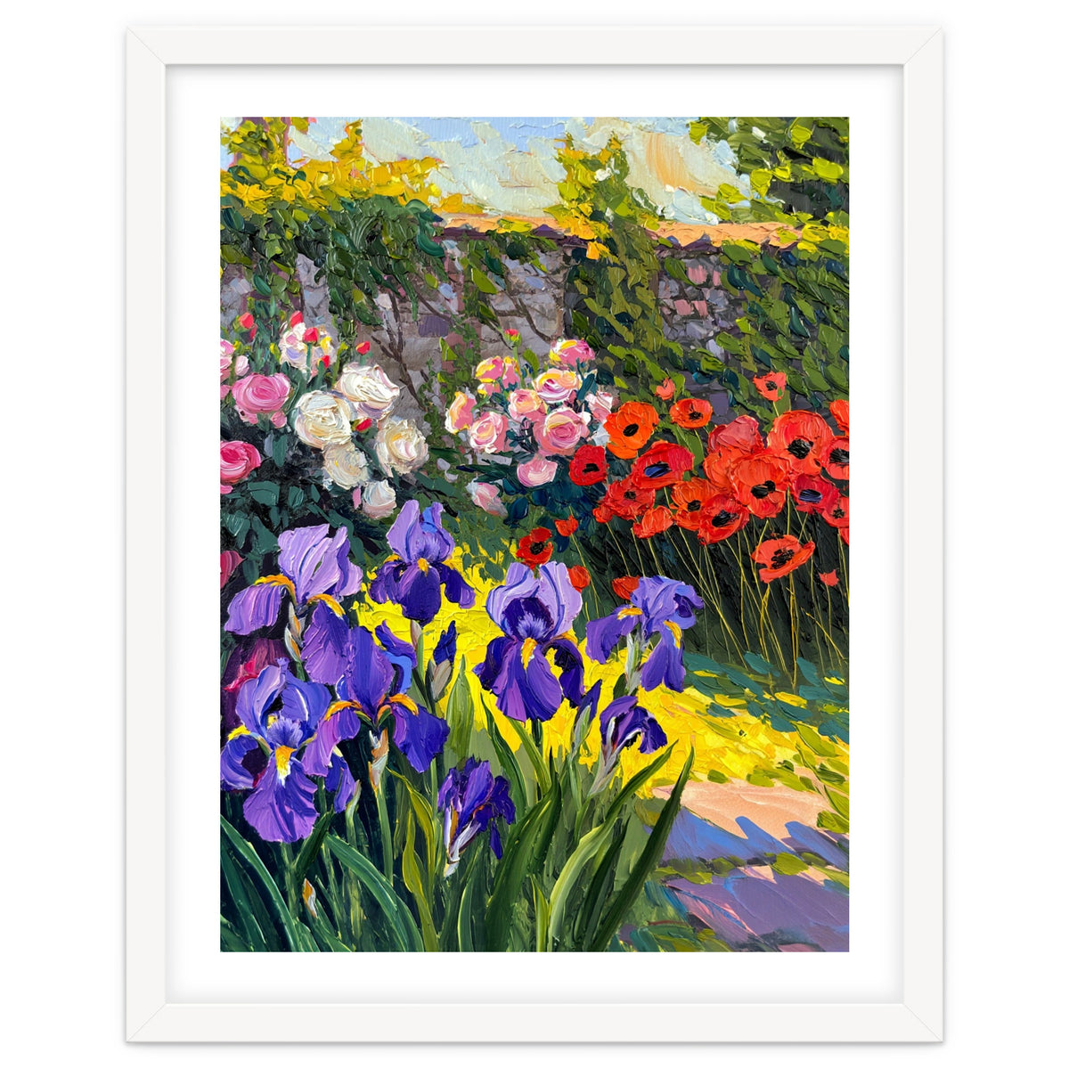 Sun-Drenched Secret Garden Oil Painting