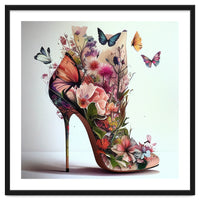 Floral Stiletto With Butterflies