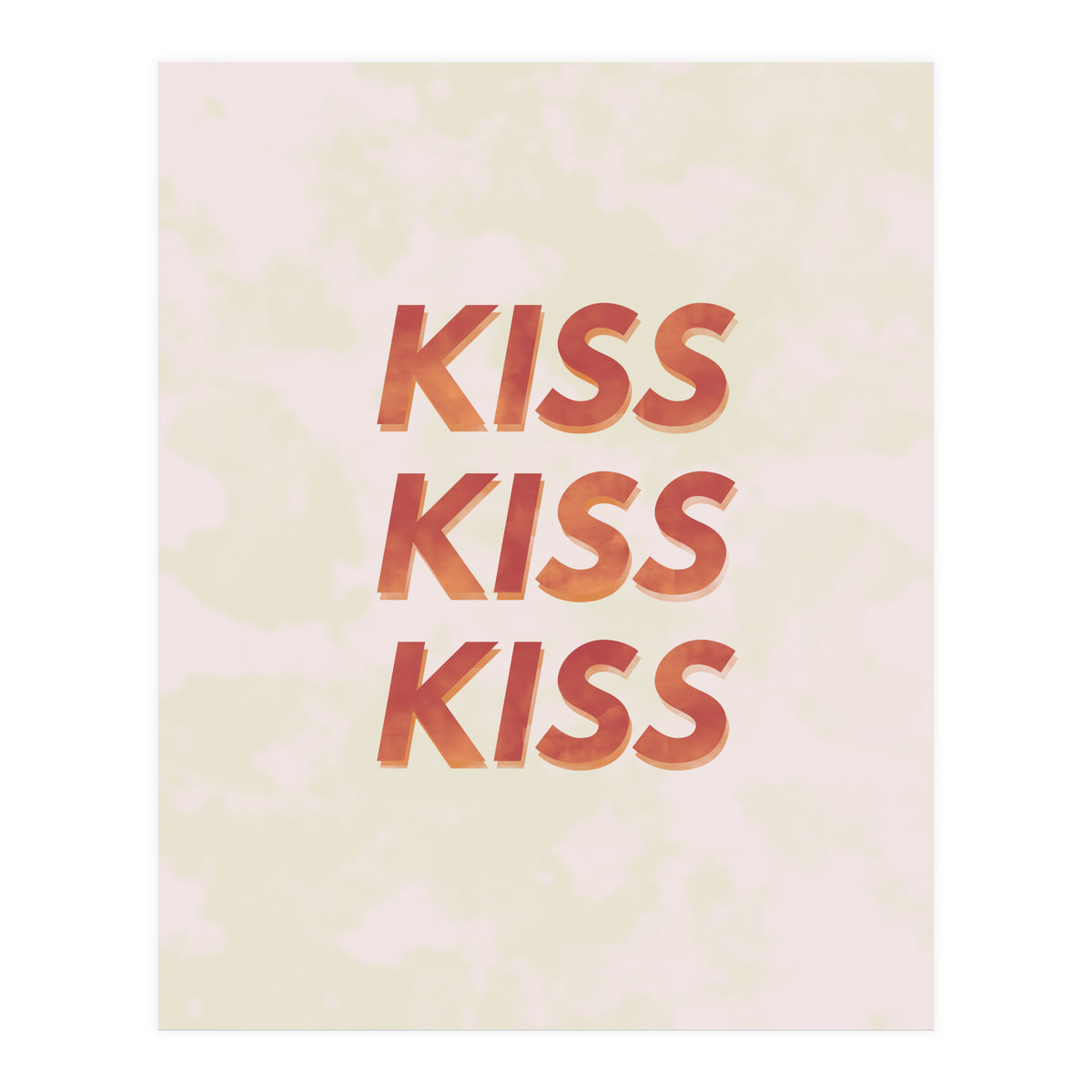 Kiss Kiss Kiss Love Typography (Print Only)