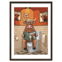 Highland Cow On The Toilet