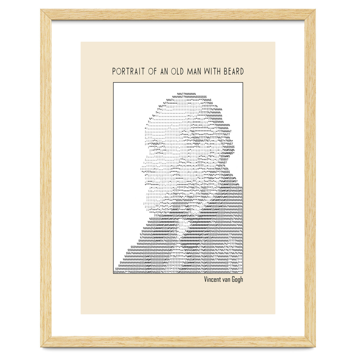Portrait Of An Old Man With Beard – Ascii Art (vincent Van Gogh)