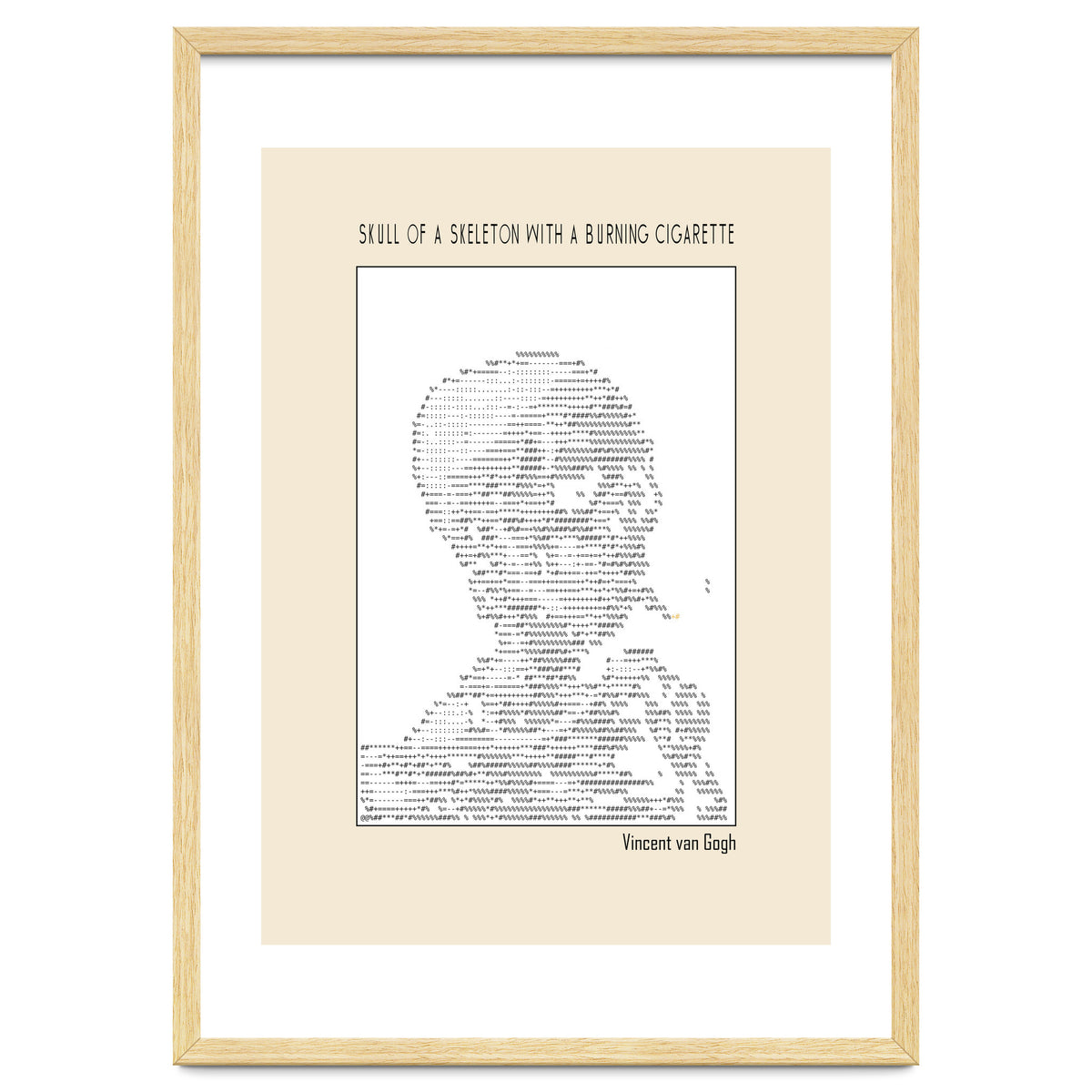 Skull Of A Skeleton With A Burning Cigarette Vincent Van Gogh Ascii Art