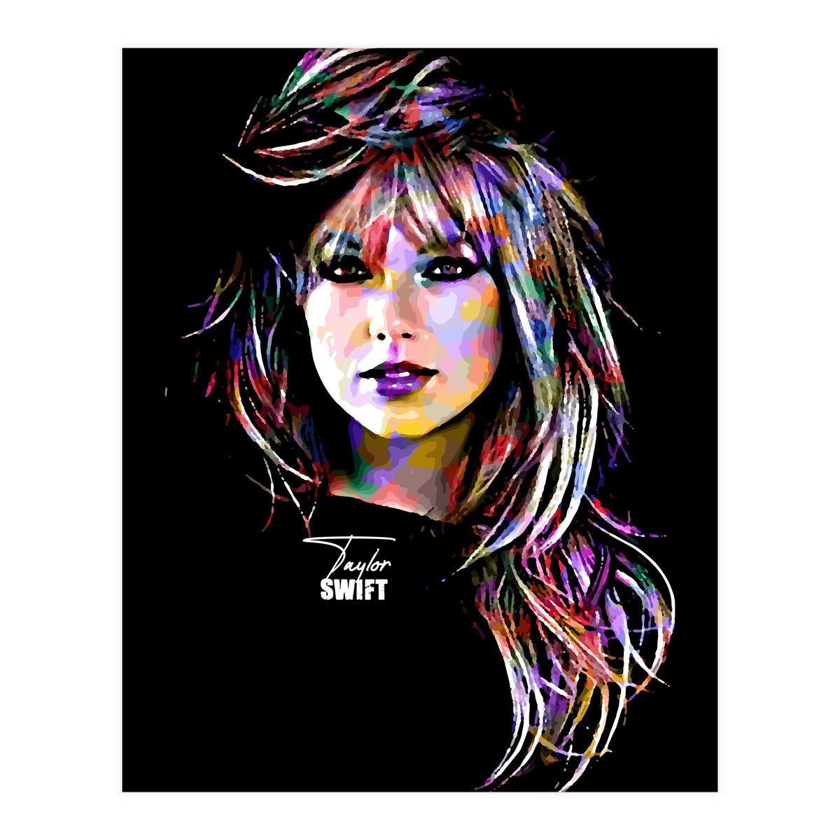 Taylor Swift Colorful Art 2 (Print Only)