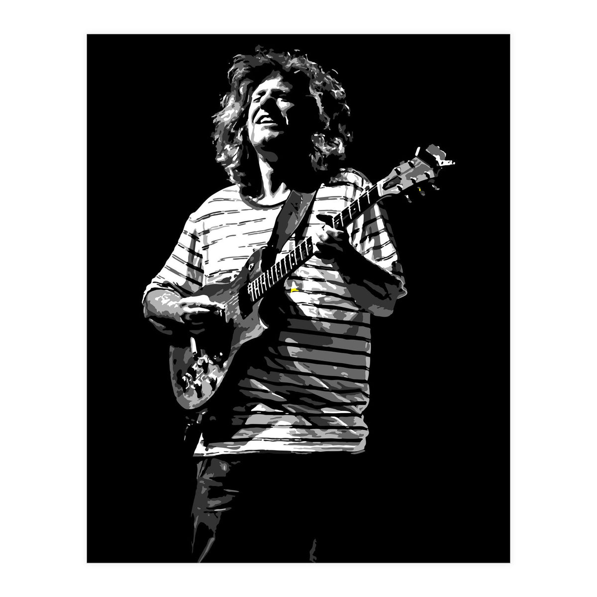 Pat Metheny American Jazz Guitarist Legend in Monochrome (Print Only)