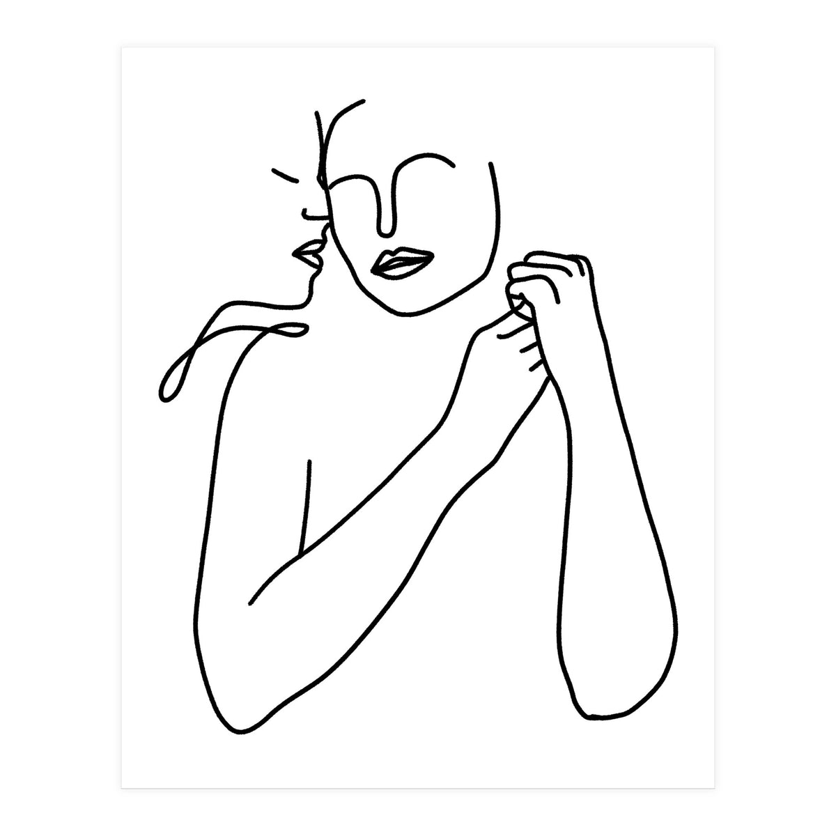 Eternally Connected, Abstract Line Art Love, Sketch Drawing Minimal, Eclectic Human Couple Connection Minimalism Concept (Print Only)